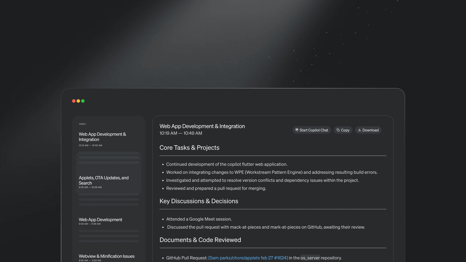 LTM-2 and the Workstream Activity timeline