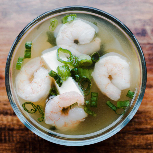 Shrimp miso soup / Soupe miso aux crevettes