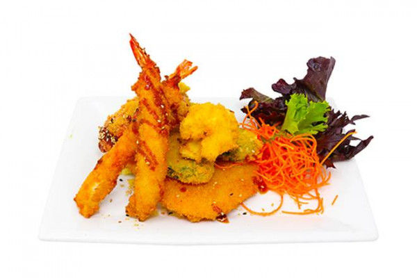Crevettes et légumes panés / Breaded Shrimp and Vegetables