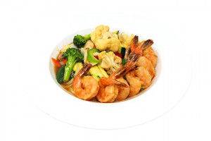 Crevettes et légumes sautés au choix / Choice of Sauteed Shrimp and Vegetables
