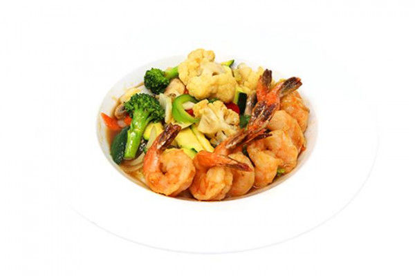 Crevettes et légumes sautés au choix / Choice of Sauteed Shrimp and Vegetables