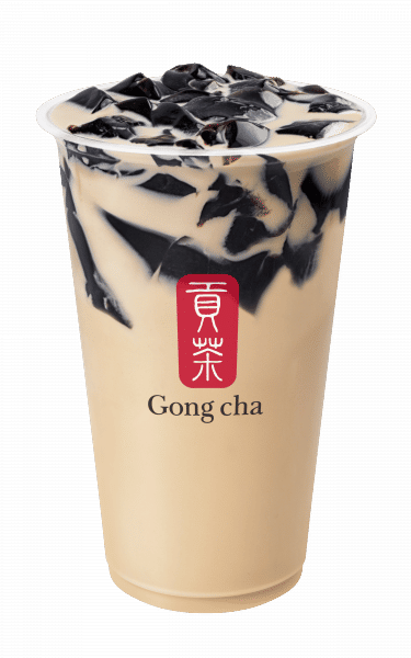 Thé au lait au melon d'hiver avec gelée d'herbe / Wintermelon Milk Tea with Grass Jelly
