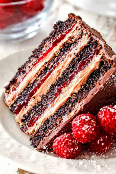 Chocolate Raspberry Mouse Slice