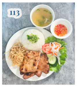 113. CƠM TẤM GÀ NƯỚNG SƯỜN NƯỚNG BÌ