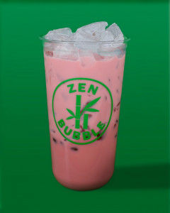 Thé au lait frais et boba et grass jelly