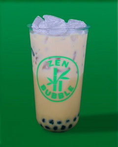 Thé au lait pêche et tapioca et grass jelly