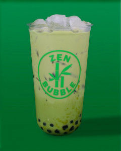 Matcha au lait et tapioca