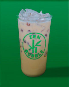 Thé au lait mango et boba et jelly