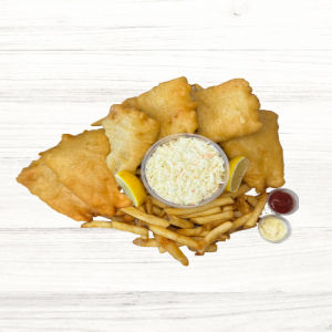 6-PC Haddock Fish, 3X Fries, 1 XL Coleslaw