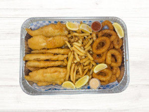 Option A: 20-PC Calamari, 10-PC Basa, 3X Fries