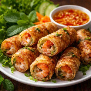 A2. Crispy Shrimp Rolls (4)/ Chả Tôm Cuốn