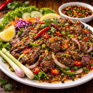 B2. Beef Stir-Fried with Lemongrass & Hot Chilli / Bò Xào Sả Ớt