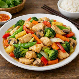 C4. Chicken with Mixed Vegetables / Gà Xào Rau