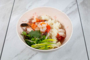 12. Seafood noodle soup and veggie