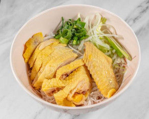 21B. Free-range chicken rice noodle soup with young egg
