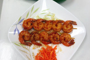 108. Grill Shrimps with Satay Sauce (10)