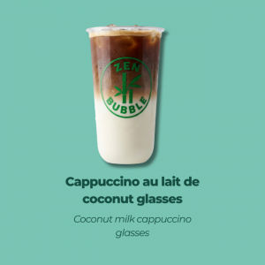 Cappuccino au lait de coconut glasses