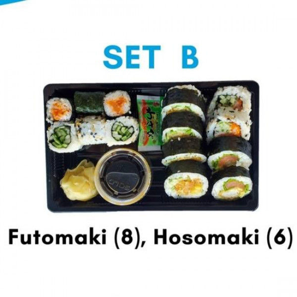 B) FUTOMAKI (10 mcx), HOSOMAKI (6 mcx), Total: 16 mcx
