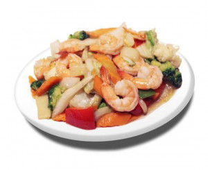 60c. Crevettes sautées avec légumes / 杂菜虾