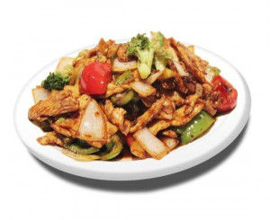 33. Poulet ou boeuf piquant avec riz/辣(牛)鸡