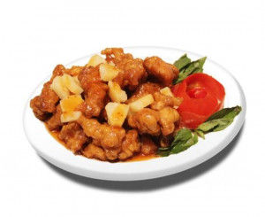 69. Poulet aux ananas avec riz / 菠萝鸡