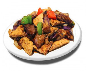 38b. Delicieux Aubergines et Tofu avec riz / 招茄子豆腐