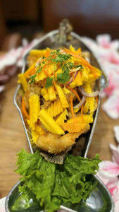 Fried Fish with Mango Salad