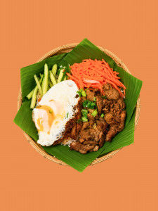 Grilled Pork Sticky Rice — Xôi Thịt Heo Nướng