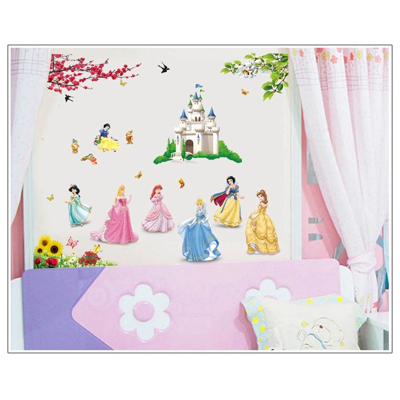 10 Rekomendasi Stiker Dinding Anak yang Lucu, Edukatif, dan Bikin Betah di Kamar! 6 Stiker Dinding Princess dan Negeri Dongeng