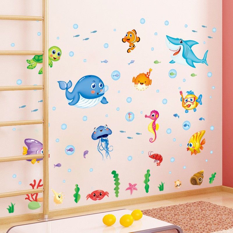 10 Rekomendasi Stiker Dinding Anak yang Lucu, Edukatif, dan Bikin Betah di Kamar! 8 Stiker Dinding Tema Laut dan Hewan Air
