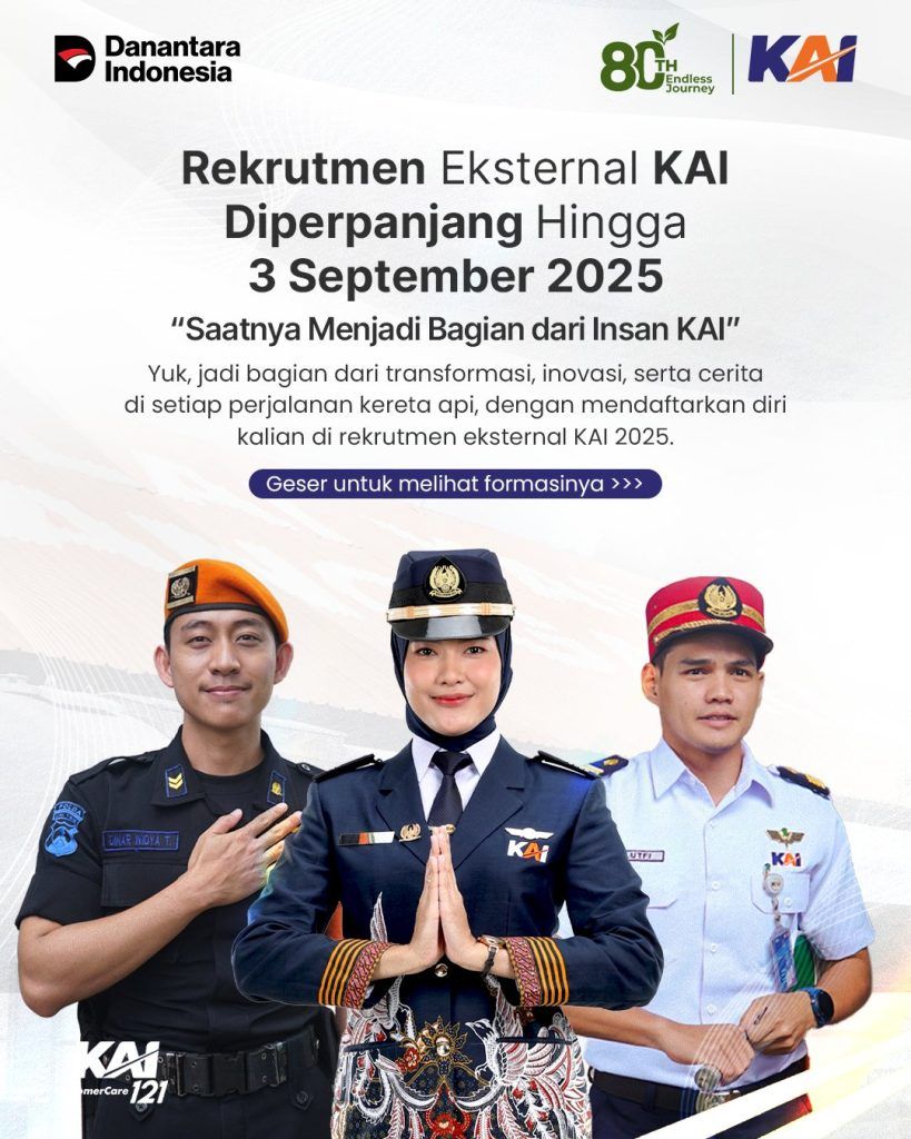 Lowongan Kerja KAI 2025 Diperpanjang, Jangan Sampai Ketinggalan, Ini Info Lengkapnya! 1 Lowongan Kerja KAI 2025 Diperpanjang