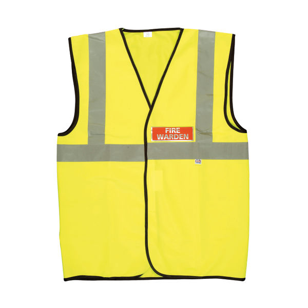 Fire Warden Yellow Vest Hi-Visibility XL