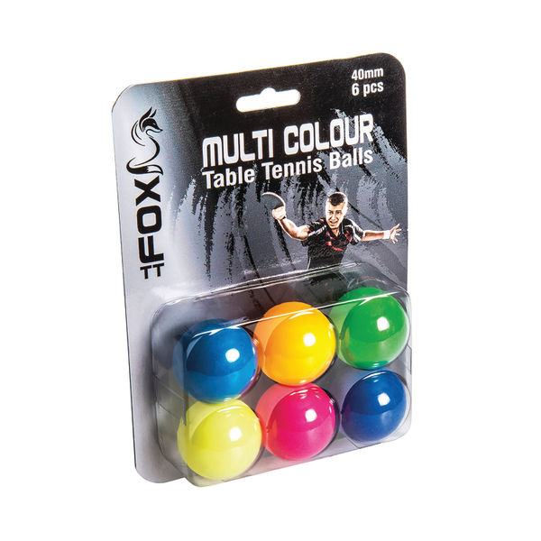 TT Table Tennis Balls Assorted Pk6