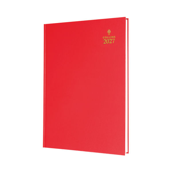 Collins A4 Desk Diary Week To View Red 2027 40-15.27