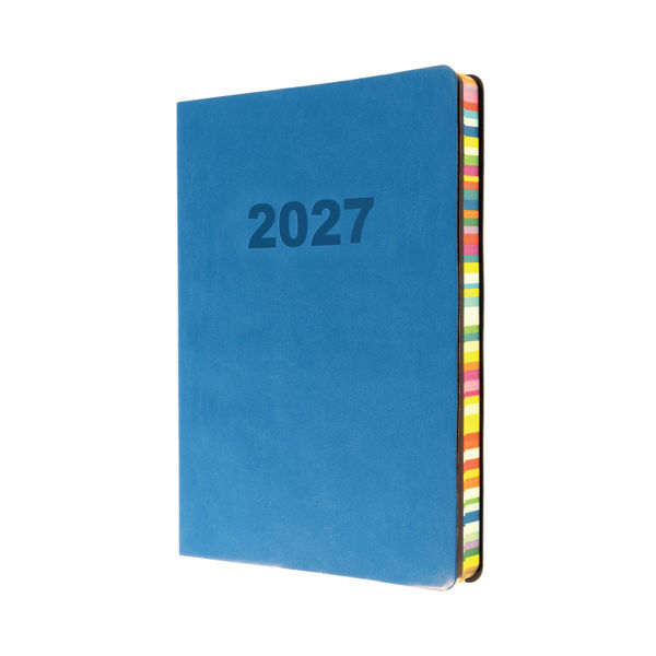 Collins Edge Rainbow Diary Week To View A5 Blue 2027 ED153.U57-27