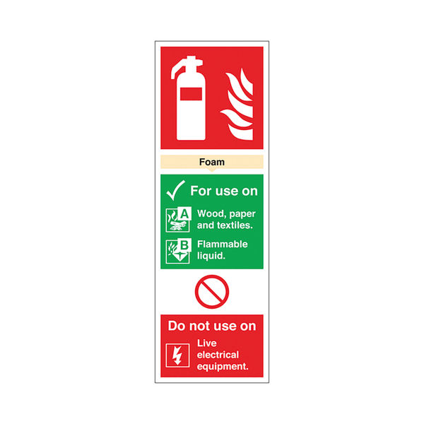 Sign Fire Extgr Foam PVC 300x100mm