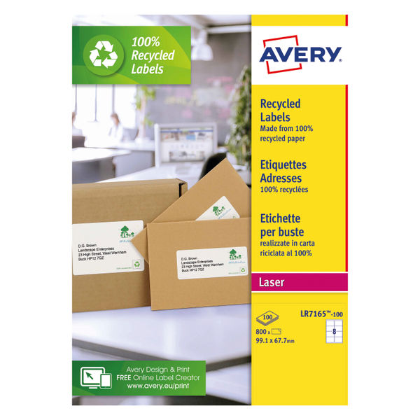 Avery LR7165-100 QuickPEEL Recycled Address Labels