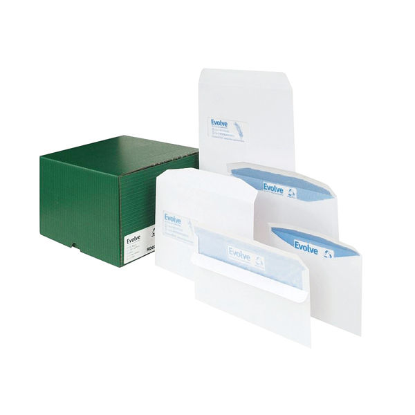 Evolve DL Envelope Recycled Wallet Self Seal 90gsm White (Pack of 1000) RD7882