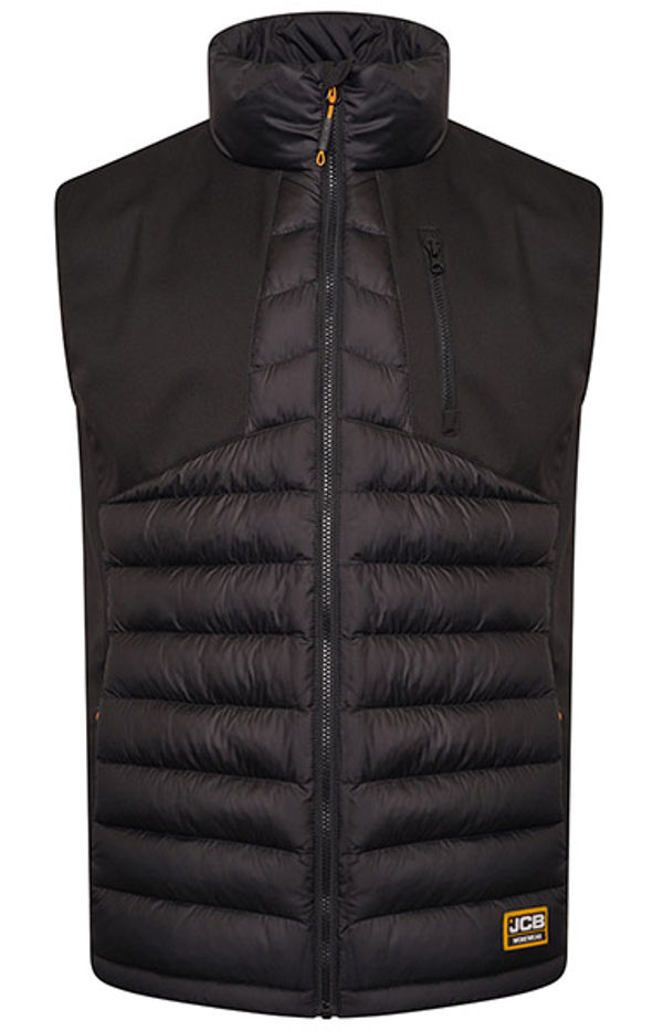 JCB Hybrid Padded Gilet Black S