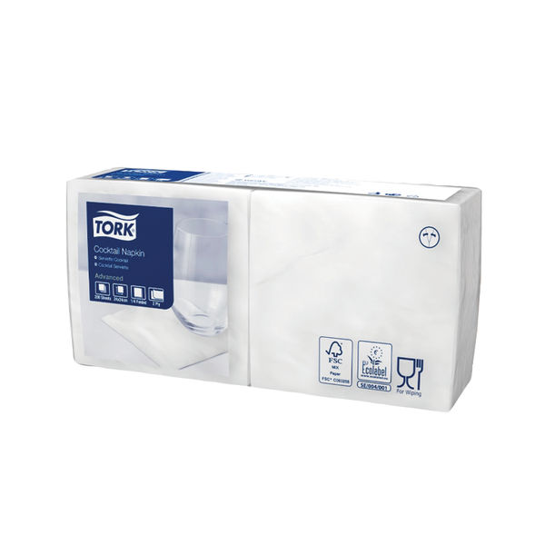 Tork Cocktail Napkins 2Ply Wht Pk200