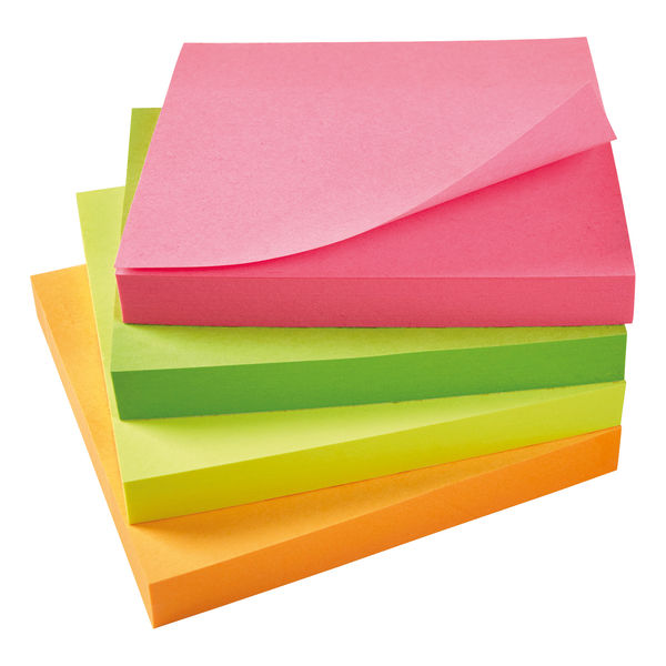 5 Star Office Re-Move Notes Repositionable Neon Pad of