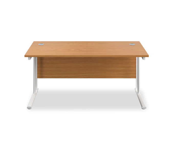 Jemini 1400x800mm Nova Oak/White Cantilever Rectangular Desk