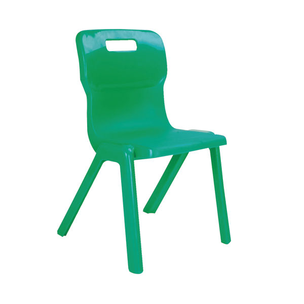 Titan One Piece Classroom Chair 480x486x799mm Green (Pack of 10) KF838701