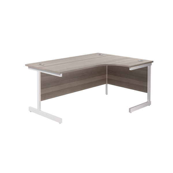 Jemini Radial Right Hand Single Upright Desk 1800x800-1200x730mm Grey Oak/White KF846024