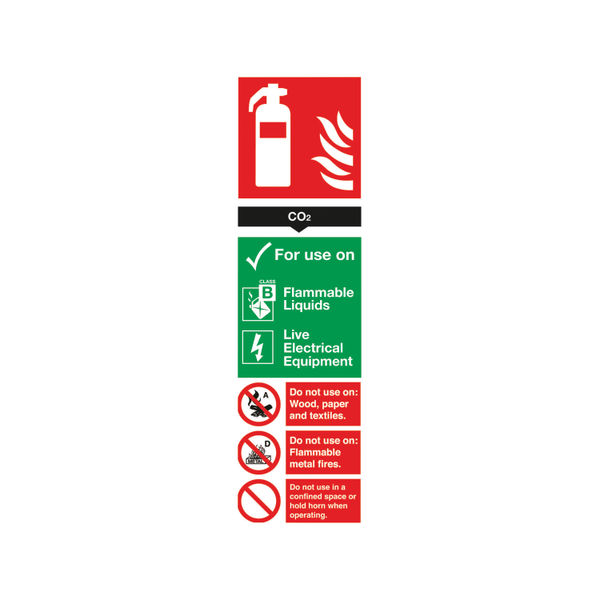 Sign Fire Carb Dioxide 300x100 PVC