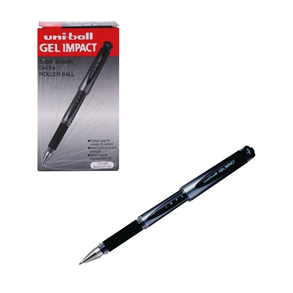 Uni-Ball Gel Impact 1.0mm Rollerball Pen Black Pack of 12 9006050
