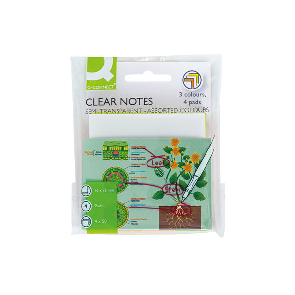 Q-Connect Clr Notes 76x76mm Ast Pk4