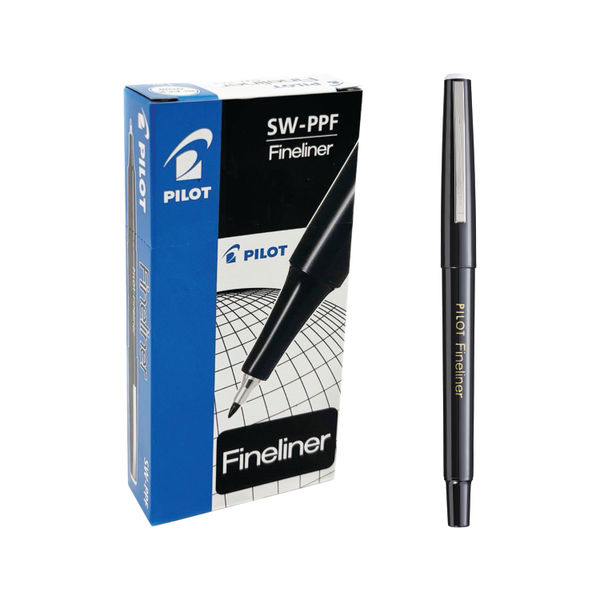 Pilot Fineliner Pen Medium 1.2mm Tip 0.4mm Line (Black)