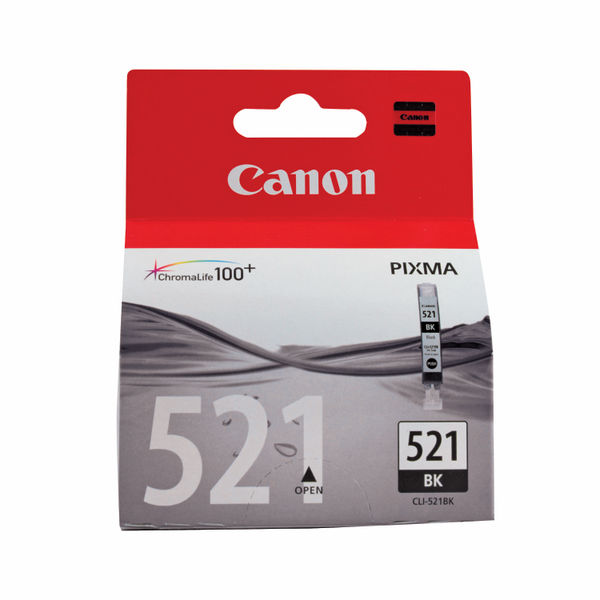 Canon CLI-521BK (Yield: 1,250 Pages) Black Ink Cartridge
