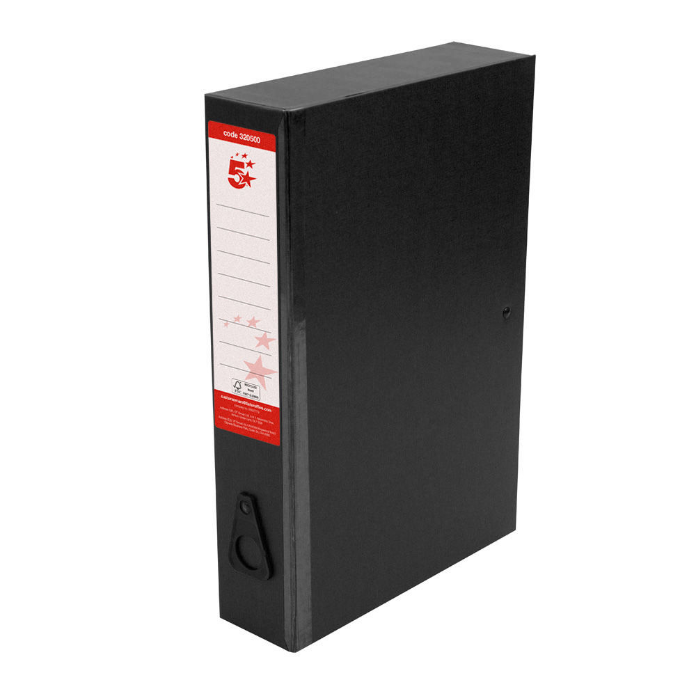 Whitebox (PACK OF 10) Box File Foolscap Black Cloud - View #6